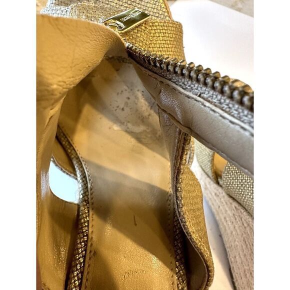 MICHAEL MICHAEL KORS Women's Damita Canvas Espadrille Wedge Gold Size 7.5 - Picture 13 of 14